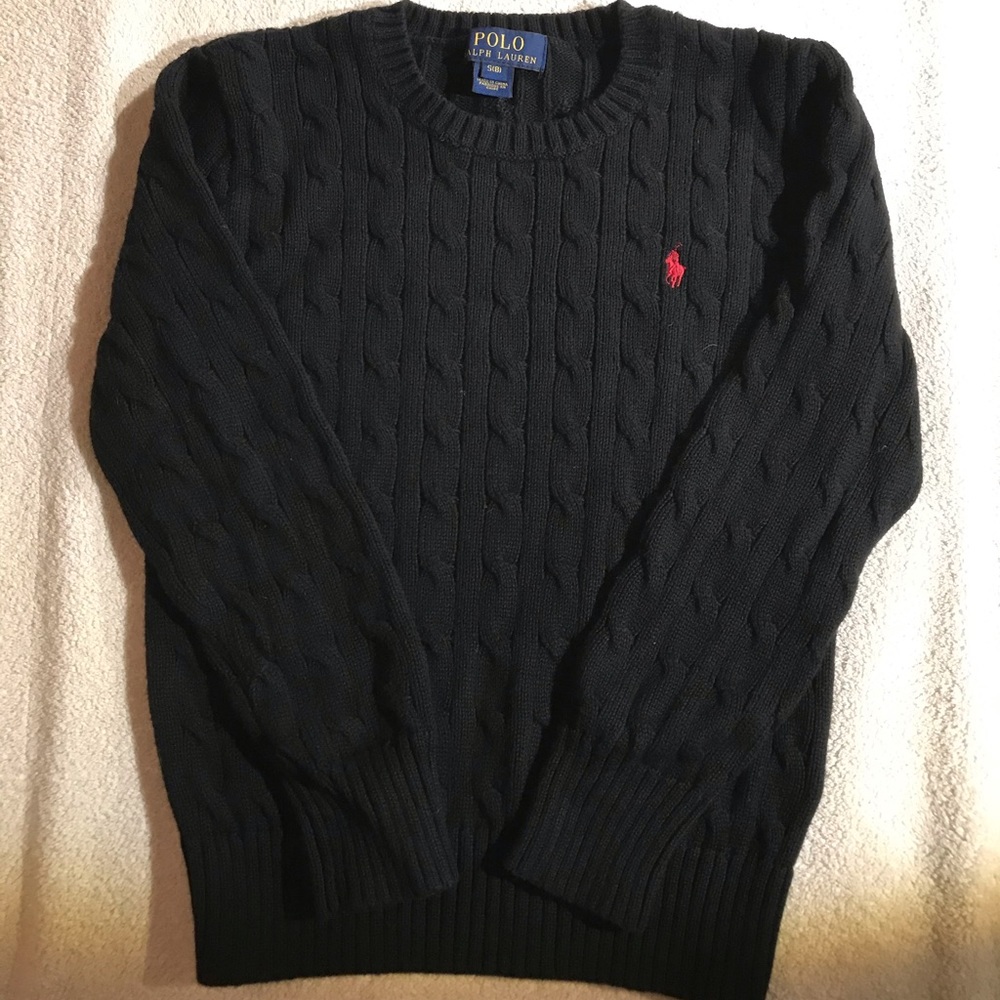 Ralph Lauren black cable knit sweater (8)